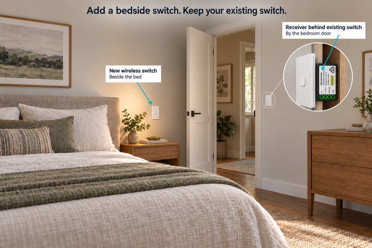 Add a switch beside the bed.