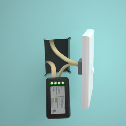 Wireless receiver installed with existing light switch
